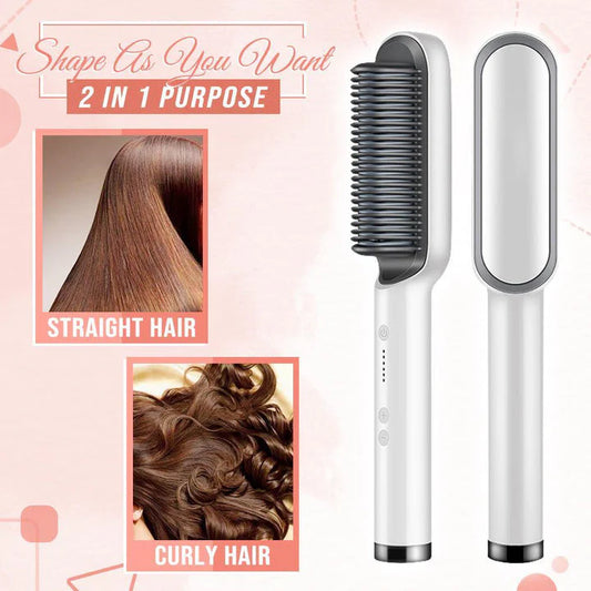 2-in-1 Professional Hair Straightener Comb - (FREE DELIVERY)
