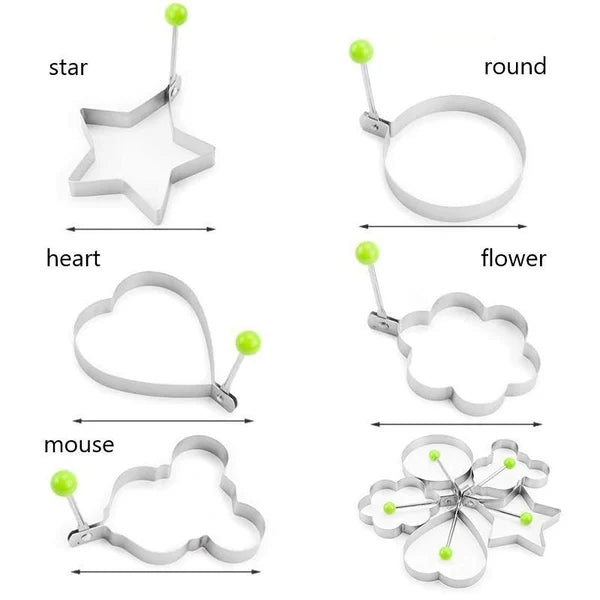 4 Pcs Stainless Steel Fried Egg Moulds